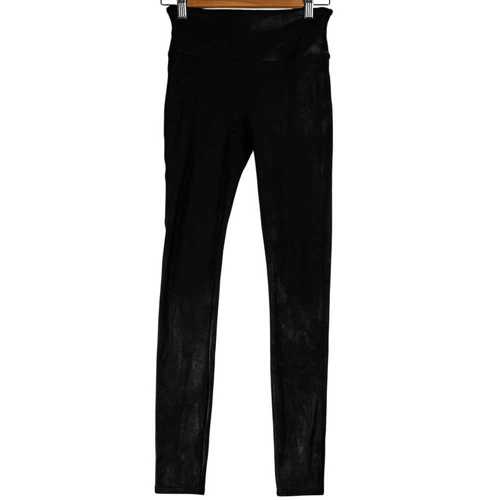 SPANX Leggings Black Metallic Look High Waist Size S‎ P